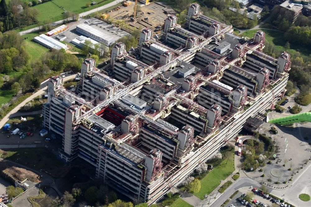 Aerial photograph Aachen - Hospital grounds of the Clinic Universitaetsklinikum Aachen in the district Laurensberg in Aachen in the state North Rhine-Westphalia, Germany