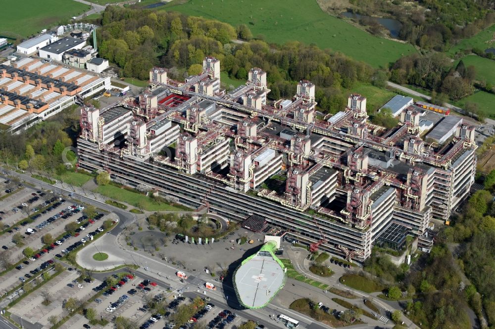 Aerial photograph Aachen - Hospital grounds of the Clinic Universitaetsklinikum Aachen in the district Laurensberg in Aachen in the state North Rhine-Westphalia, Germany