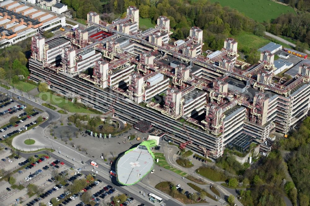 Aachen from above - Hospital grounds of the Clinic Universitaetsklinikum Aachen in the district Laurensberg in Aachen in the state North Rhine-Westphalia, Germany