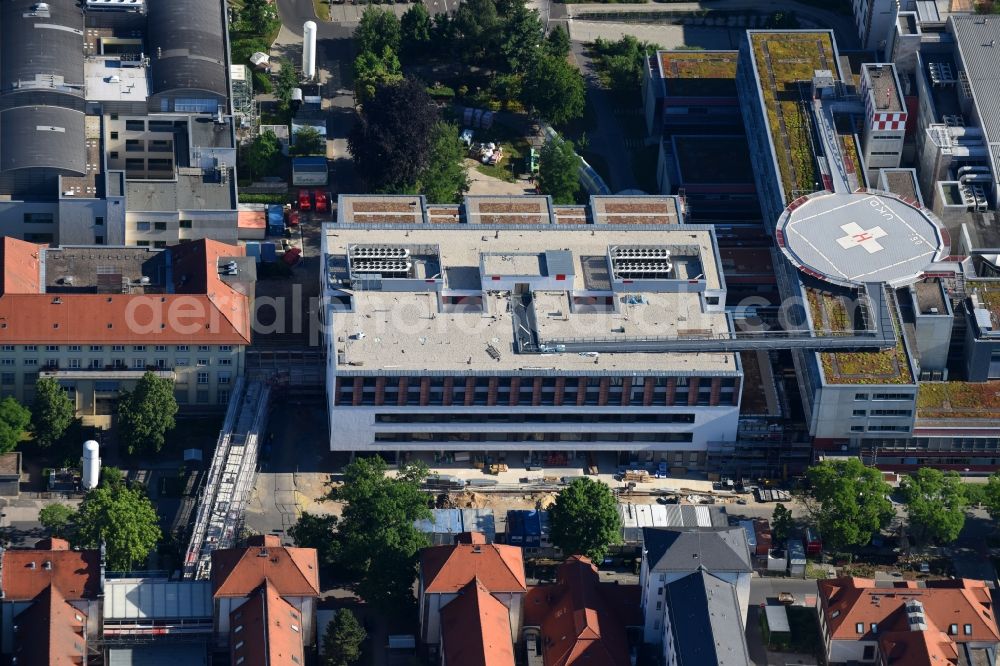 Aerial photograph Dresden - Hospital grounds of the Clinic Universitaetsklinikum Carl Gustav Carus (VTG) on Fetscherstrasse in Dresden in the state Saxony, Germany