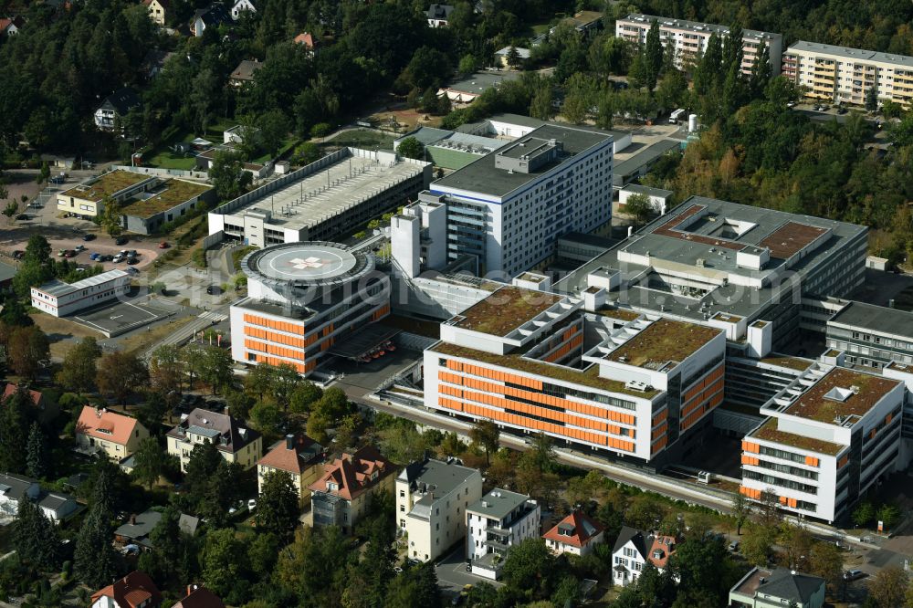 Aerial image Halle (Saale) - Hospital grounds and university clinic in Halle (Saale) in the state Saxony-Anhalt, Germany