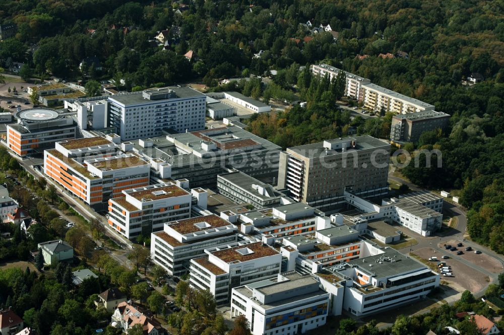 Halle (Saale) from above - Hospital grounds and university clinic in Halle (Saale) in the state Saxony-Anhalt, Germany