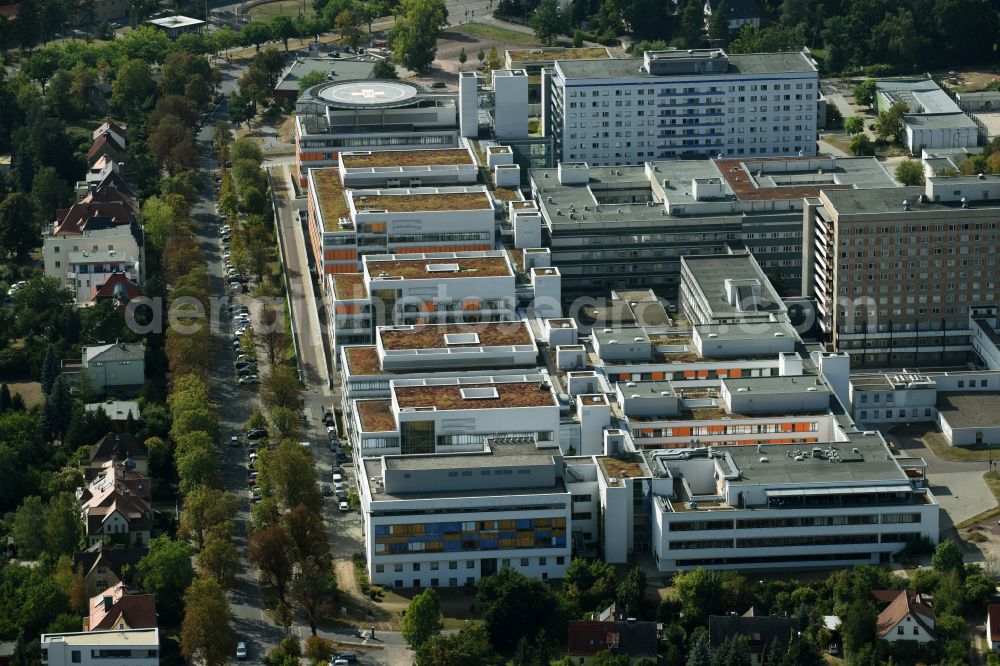 Aerial image Halle (Saale) - Hospital grounds and university clinic in Halle (Saale) in the state Saxony-Anhalt, Germany