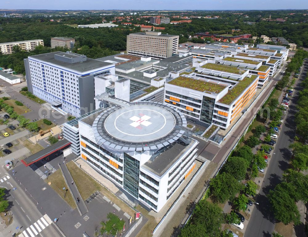 Aerial photograph Halle (Saale) - Hospital grounds and university clinic in Halle (Saale) in the state Saxony-Anhalt, Germany