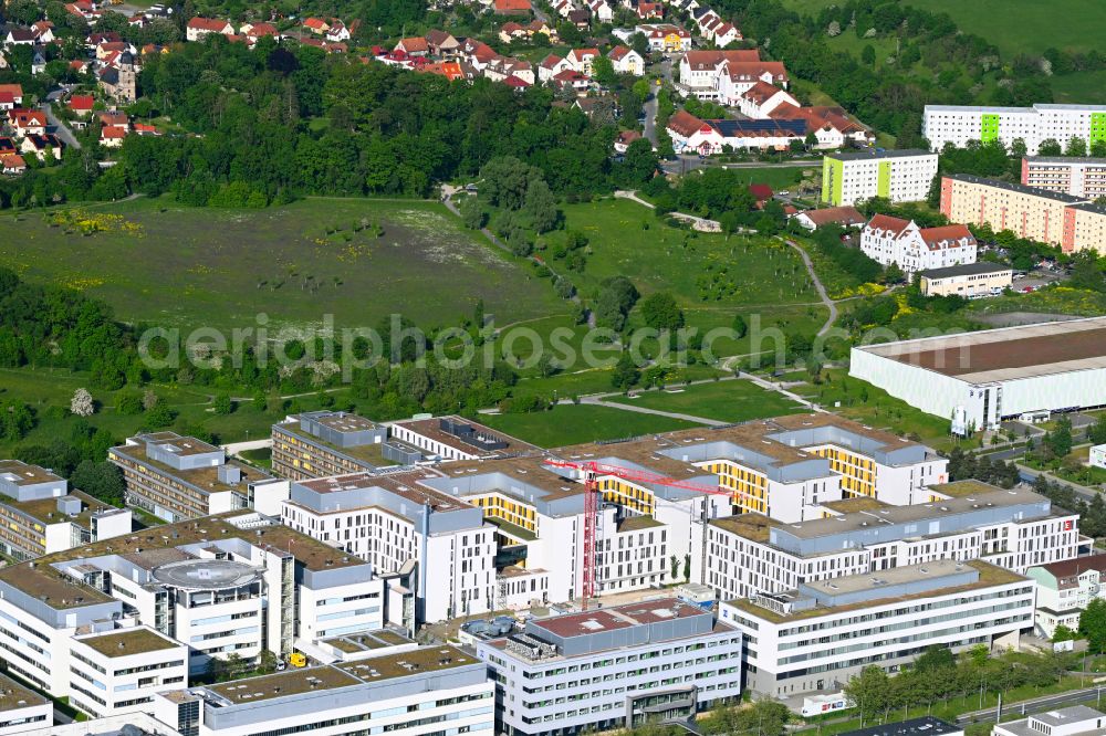 Aerial photograph Jena - Hospital grounds of the Clinic Universitaetsklinikum on street Erlanger Allee in the district Goeschwitz in Jena in the state Thuringia, Germany