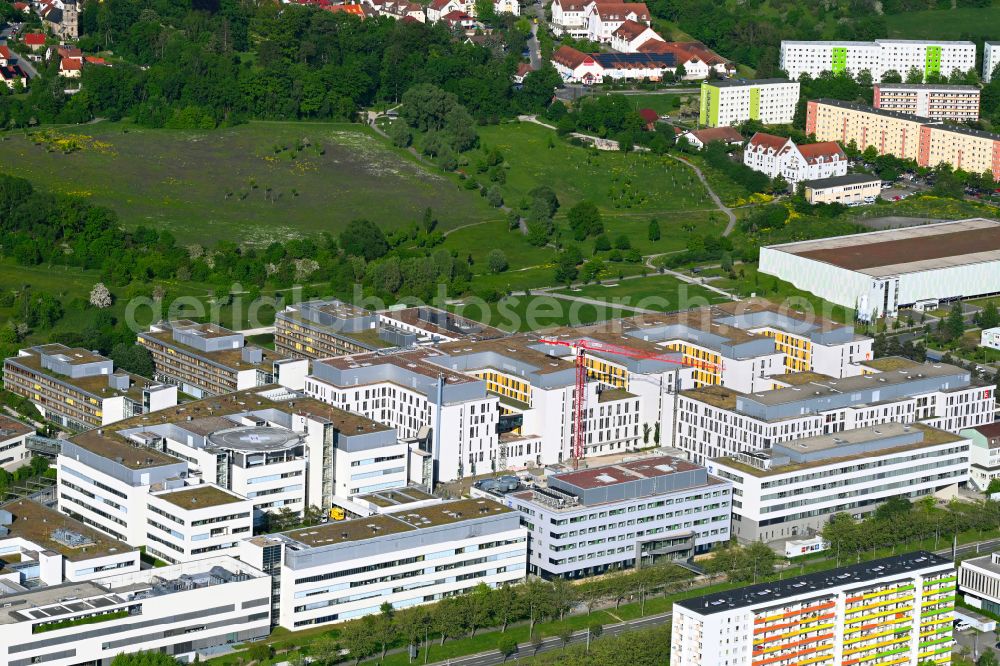 Jena from above - Hospital grounds of the Clinic Universitaetsklinikum on street Erlanger Allee in the district Goeschwitz in Jena in the state Thuringia, Germany