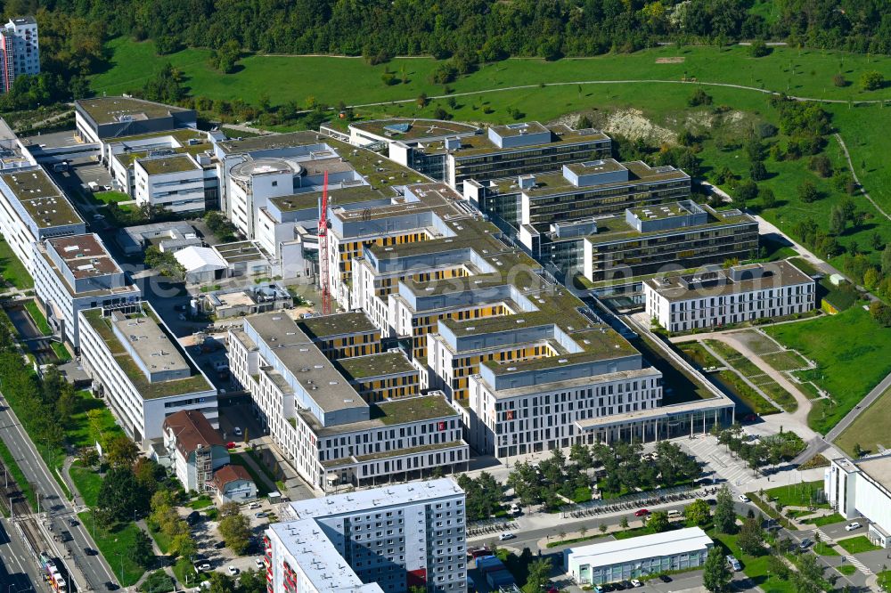 Jena from the bird's eye view: Hospital grounds of the Clinic Universitaetsklinikum on street Erlanger Allee in the district Goeschwitz in Jena in the state Thuringia, Germany