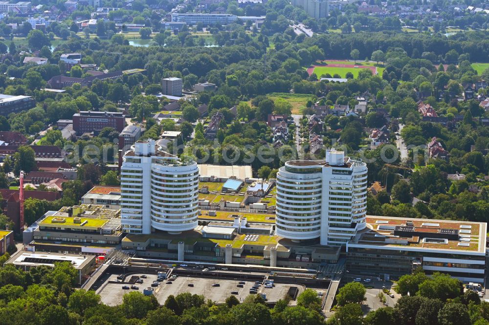 Münster from above - Hospital grounds of the Clinic Universitaetsklinikum Muenster on Albert-Schweitzer-Campus in Muenster in the state North Rhine-Westphalia, Germany