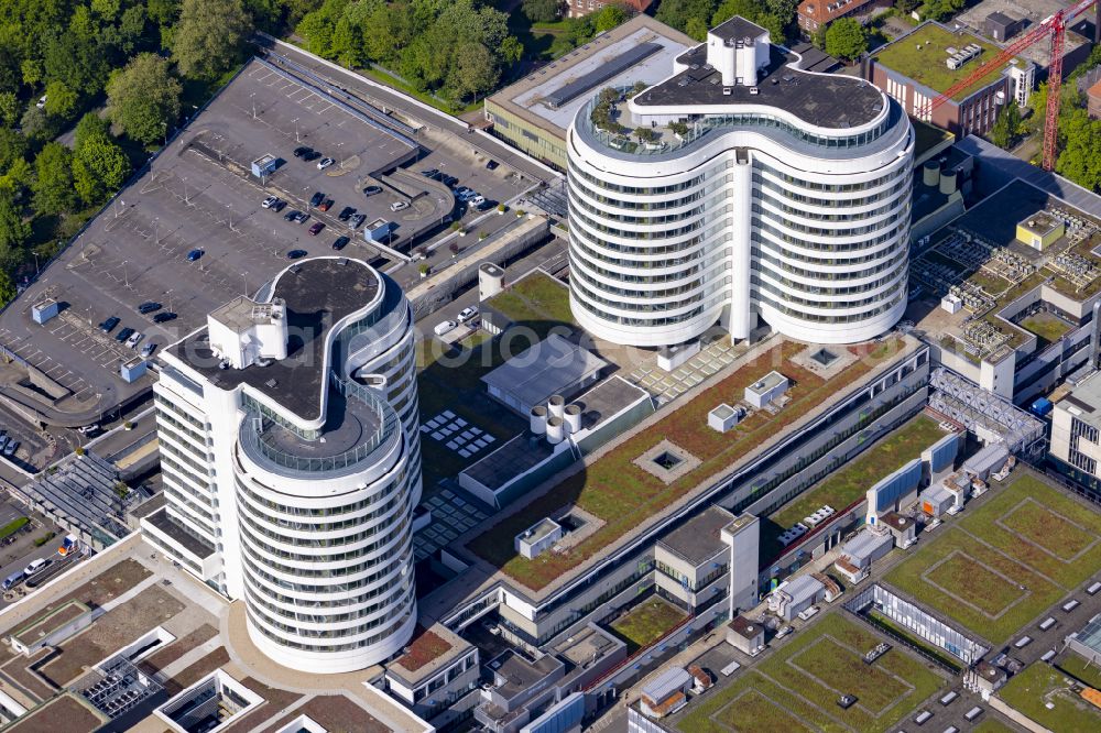 Aerial image Münster - Hospital grounds of the Clinic Universitaetsklinikum Muenster on Albert-Schweitzer-Campus in Muenster in the state North Rhine-Westphalia, Germany