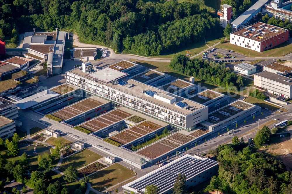 Ulm from above - Hospital grounds of the Clinic Universitaetsklinikum Ulm in Ulm in the state Baden-Wurttemberg, Germany