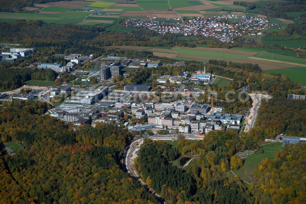 Aerial photograph Ulm - Hospital grounds of the Clinic Universitaetsklinikum Ulm in Ulm in the state Baden-Wuerttemberg, Germany