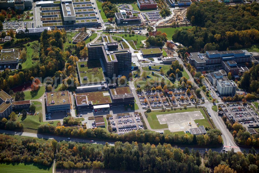 Aerial photograph Ulm - Hospital grounds of the Clinic Universitaetsklinikum Ulm in Ulm in the state Baden-Wuerttemberg, Germany