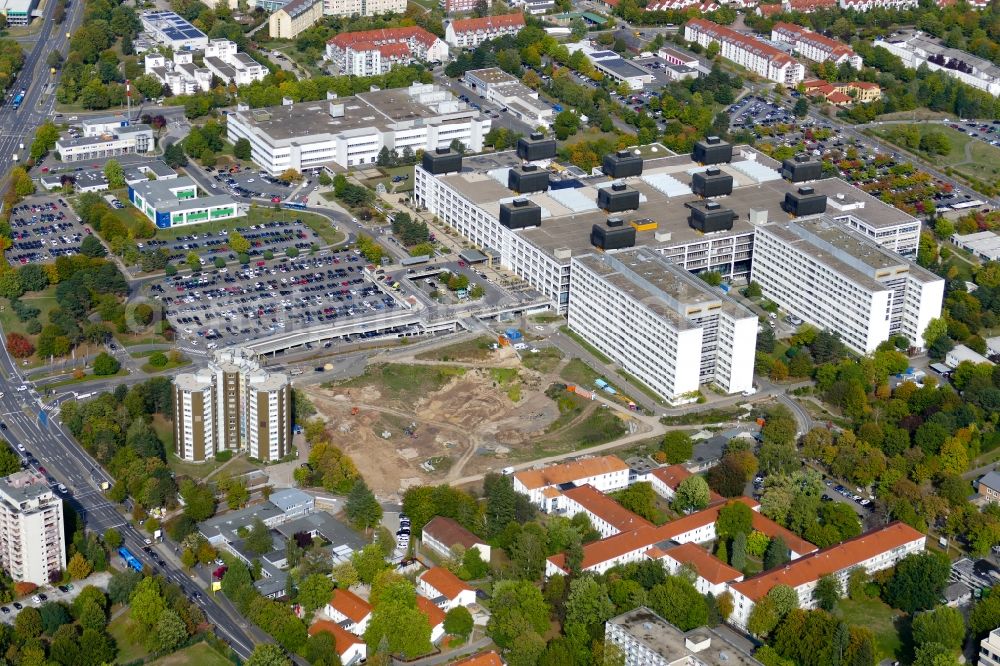 Aerial image Göttingen - Hospital grounds of the Clinic Universitaetsmedizin Goettingen in Goettingen in the state , Germany