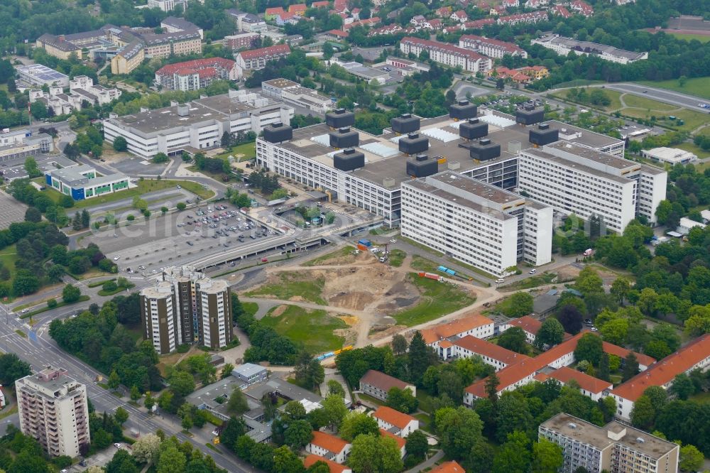 Aerial photograph Göttingen - Hospital grounds of the Clinic Universitaetsmedzin Goettingen (UMG) in Goettingen in the state Lower Saxony, Germany