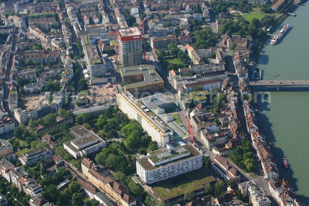 Basel from above - Clinic of the hospital grounds Universitaetsspital in Basle, Switzerland