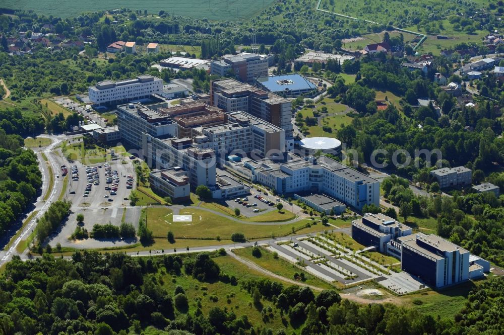 Aerial photograph Pilsen - Hospital grounds of the Clinic University Hospital Pilsen-LochotA?n on Alej Svobody in Pilsen in Boehmen, Czech Republic