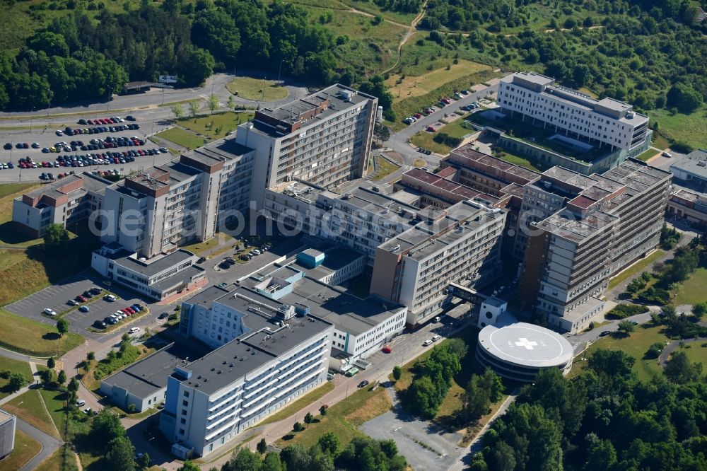 Aerial photograph Pilsen - Hospital grounds of the Clinic University Hospital Pilsen-LochotA?n on Alej Svobody in Pilsen in Boehmen, Czech Republic