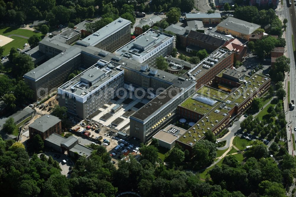 Aerial image Berlin - Hospital grounds of the Vivantes Clinic Landsberger Allee im Friedrichshain in Berlin