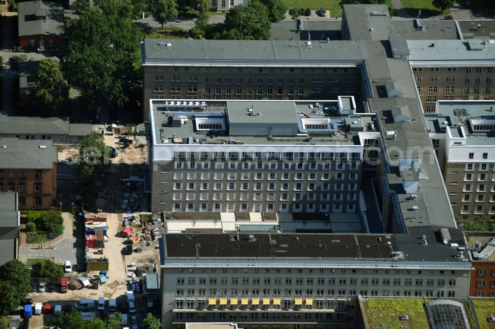 Berlin from above - Hospital grounds of the Vivantes Clinic Landsberger Allee im Friedrichshain in Berlin