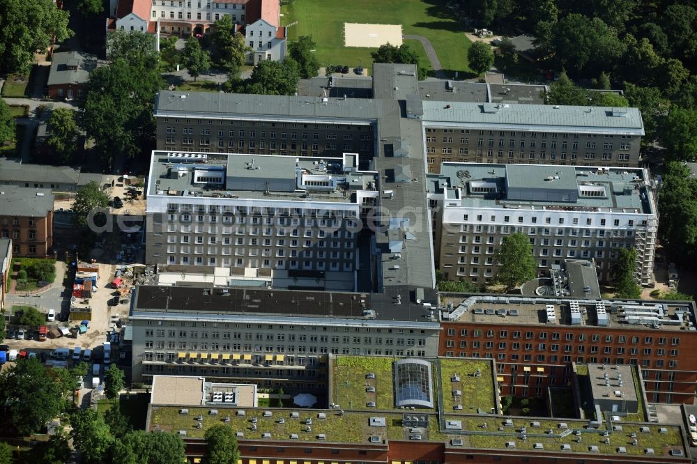 Aerial image Berlin - Hospital grounds of the Vivantes Clinic Landsberger Allee im Friedrichshain in Berlin