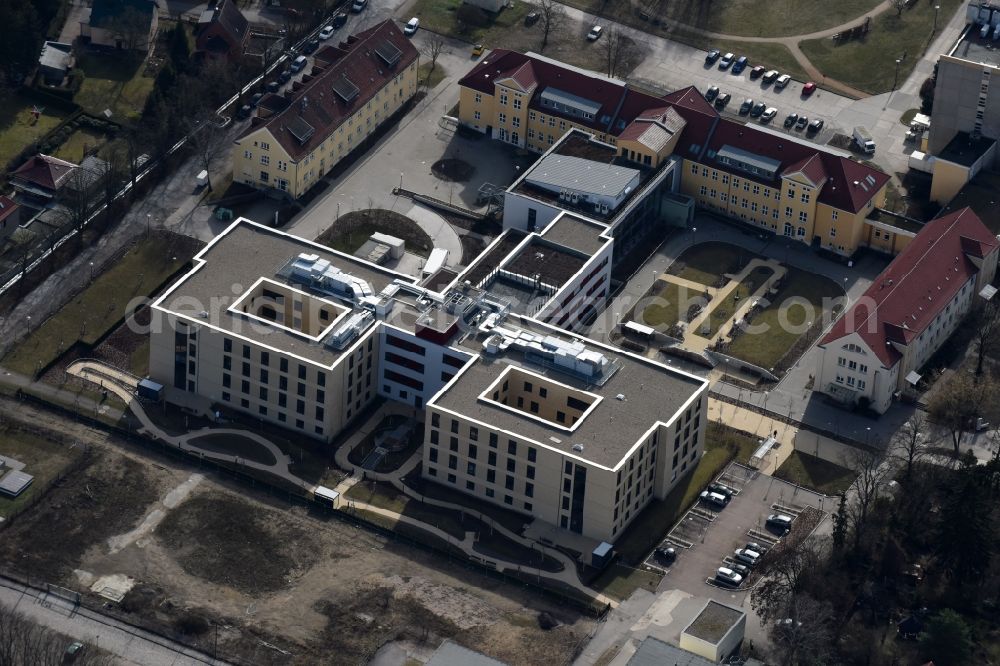 Berlin from above - Hospital grounds of the Clinic Vivantes Klinikum Kaulsdorf in the district Kaulsdorf in Berlin, Germany