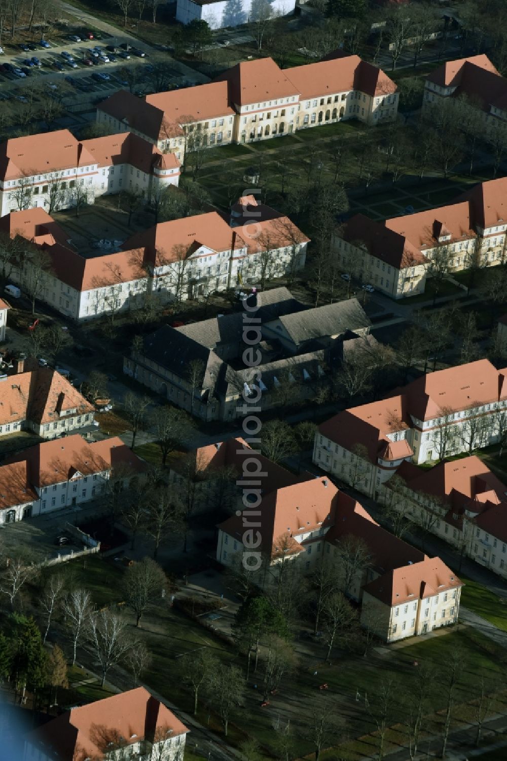 Aerial photograph Berlin Buch - Clinic of the hospital grounds Wilbergstrasse - Poelnitzweg in Berlin Buch in the state Berlin