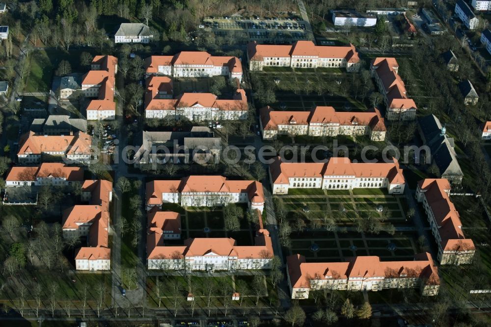 Berlin Buch from above - Clinic of the hospital grounds Wilbergstrasse - Poelnitzweg in Berlin Buch in the state Berlin