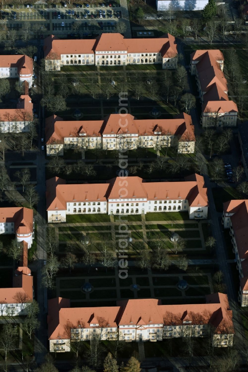 Berlin Buch from the bird's eye view: Clinic of the hospital grounds Wilbergstrasse - Poelnitzweg in Berlin Buch in the state Berlin