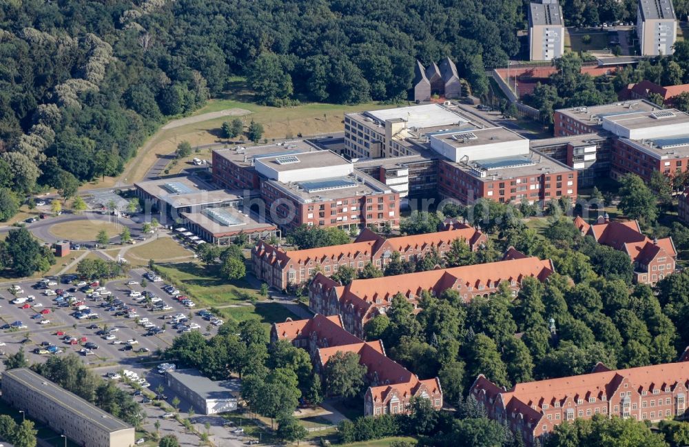 Berlin from the bird's eye view: Clinic of the hospital grounds Wilbergstrasse - Poelnitzweg in Berlin Buch in the state Berlin