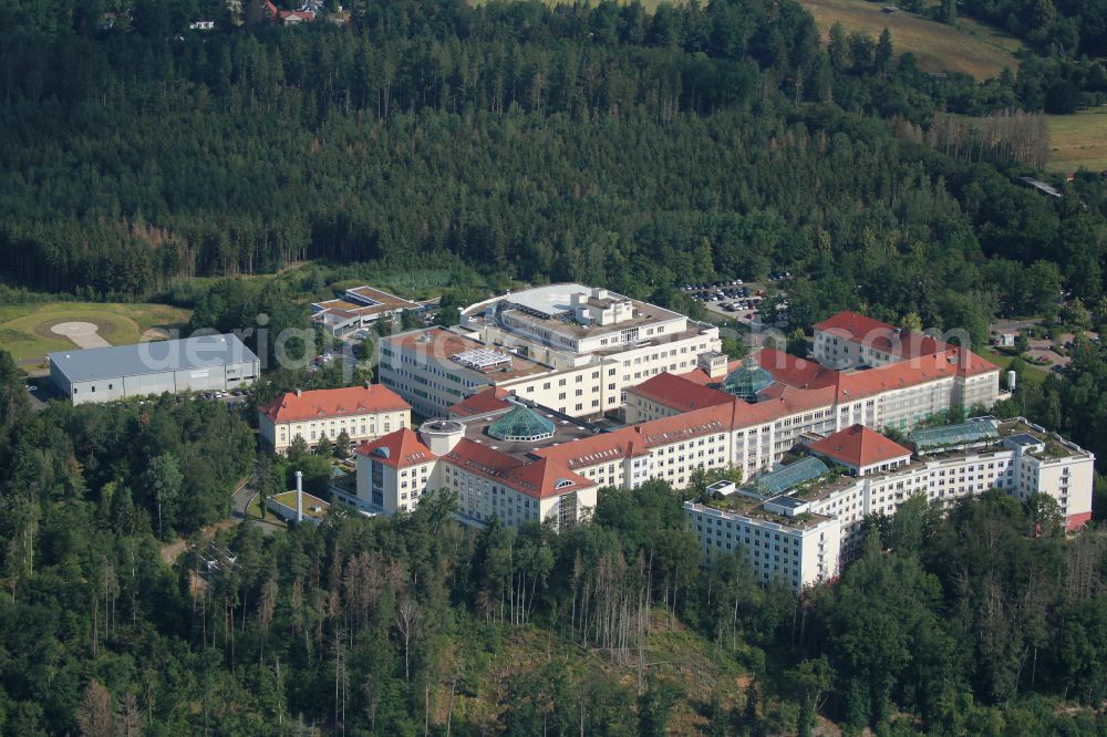 Aerial image Bad Berka - Hospital grounds of the Clinic Zentralklinik Bad Berka on Robert-Koch-Allee in Bad Berka in the state Thuringia, Germany