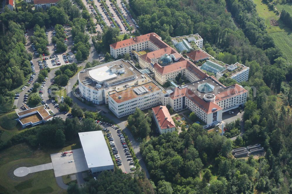 Aerial photograph Bad Berka - Hospital grounds of the Clinic Zentralklinik Bad Berka on Robert-Koch-Allee in Bad Berka in the state Thuringia, Germany