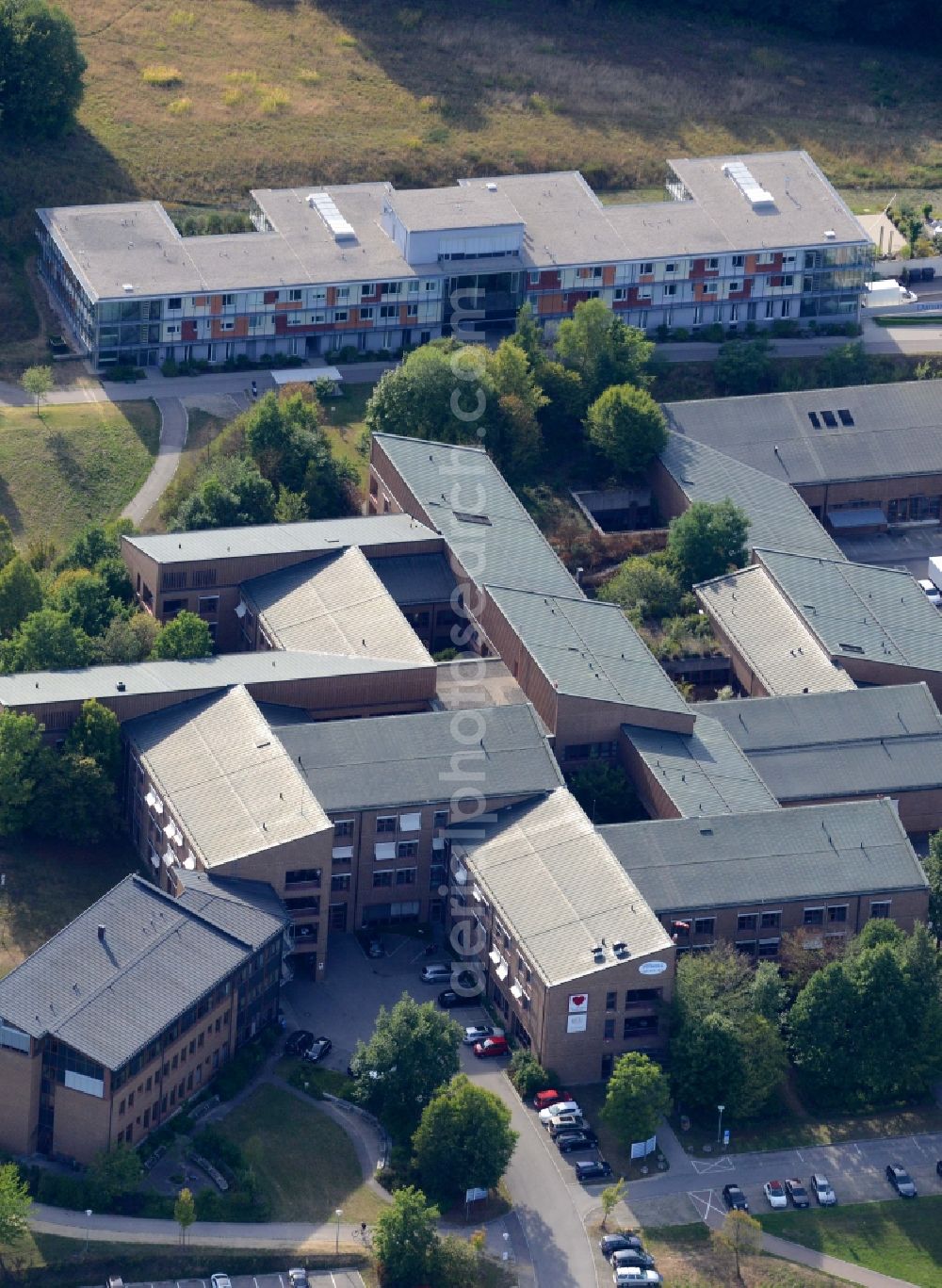 Aerial image Pfaffenhofen - Clinic of the hospital grounds of the IlmtalKlinik and the Danuvius Klinik in Pfaffenhofen in the state Bavaria