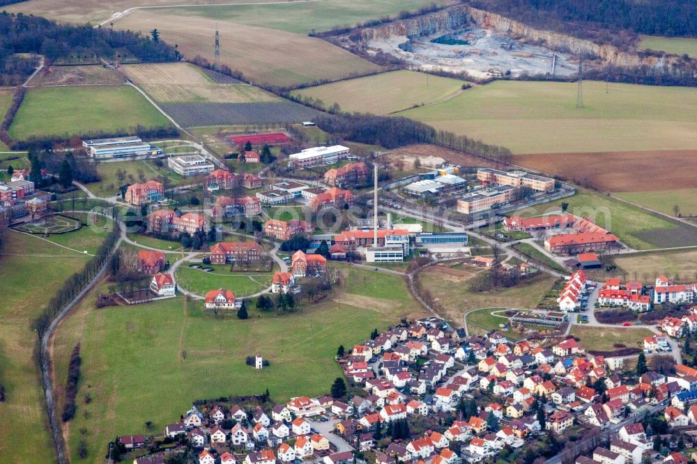 Aerial image Wiesloch - Hospital grounds of the Clinic Psychiatric Centre North-Baden in Wiesloch in the state Baden-Wurttemberg, Germany