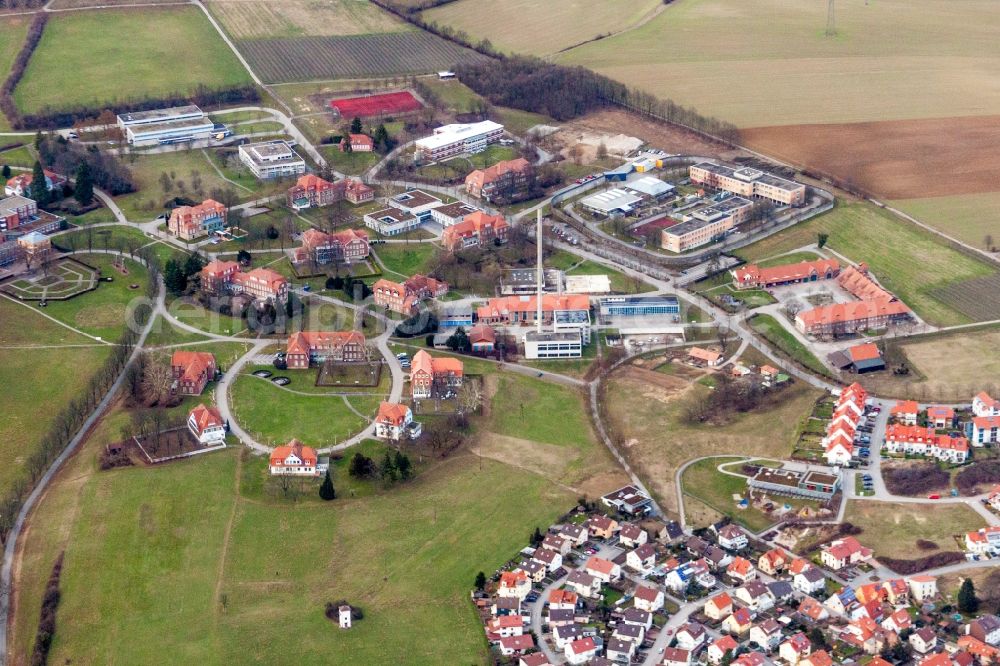 Wiesloch from above - Hospital grounds of the Clinic Psychiatric Centre North-Baden in Wiesloch in the state Baden-Wurttemberg, Germany