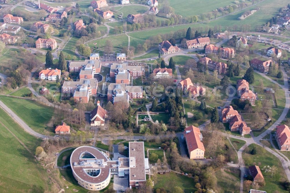 Aerial photograph Wiesloch - Hospital grounds of the Clinic Psychiatric Centre North-Baden in Wiesloch in the state Baden-Wurttemberg, Germany