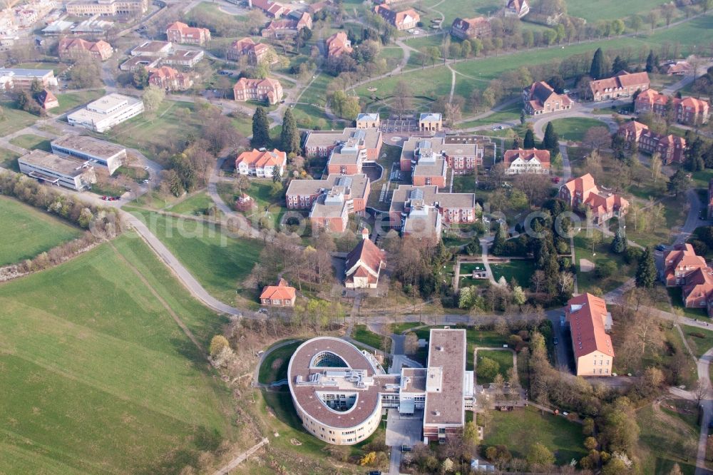 Wiesloch from above - Hospital grounds of the Clinic Psychiatric Centre North-Baden in Wiesloch in the state Baden-Wurttemberg, Germany