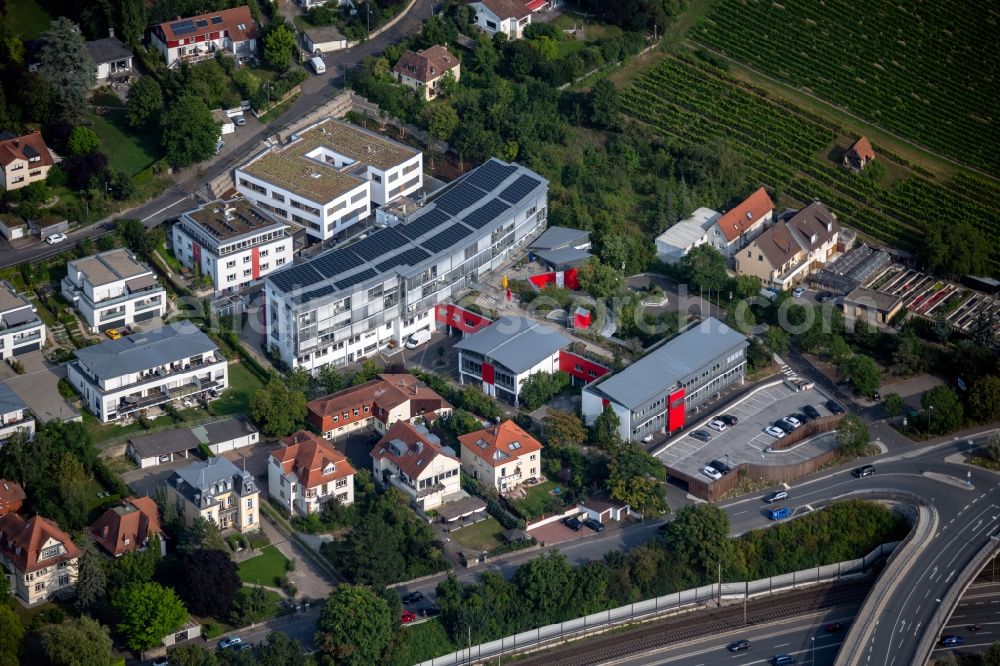 Würzburg from above - Hospital grounds of the rehabilitation center of the rehabilitation clinic AWO Geriatric Rehabilitation Clinic on Kantstrasse in the district of Frauenland in Wuerzburg in the state Bavaria, Germany