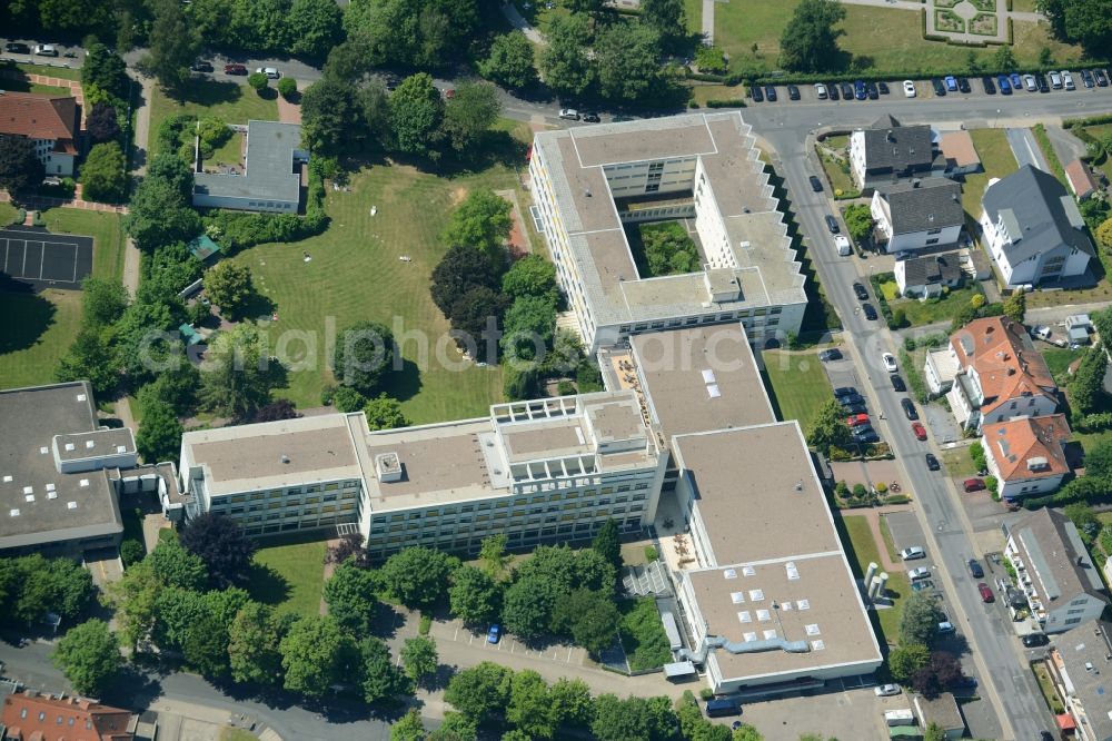 Bad Salzuflen from the bird's eye view: Hospital grounds of the rehabilitation center in Bad Salzuflen in the state North Rhine-Westphalia