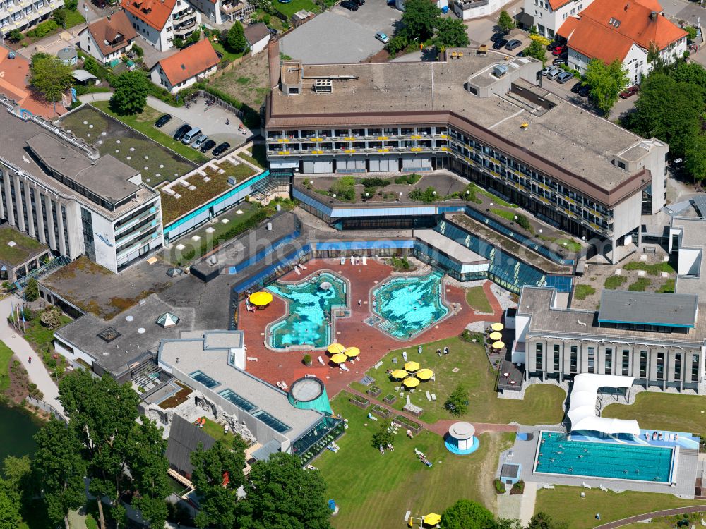 Bad Buchau from the bird's eye view: Hospital grounds of the rehabilitation center Die Federseeklinik in Bad Buchau in the state Baden-Wuerttemberg, Germany