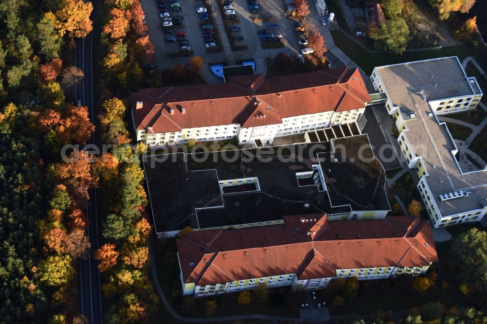 Grünheide (Mark) from above - Hospital grounds of the rehabilitation center in Gruenheide (Mark) in the state Brandenburg