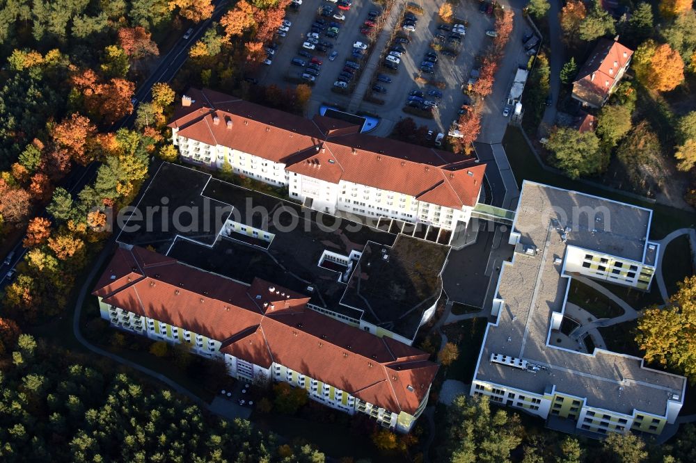 Grünheide (Mark) from the bird's eye view: Hospital grounds of the rehabilitation center in Gruenheide (Mark) in the state Brandenburg