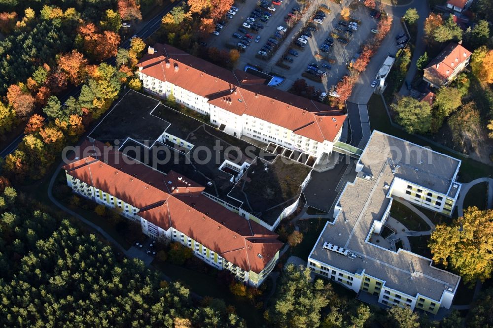 Aerial image Grünheide (Mark) - Hospital grounds of the rehabilitation center in Gruenheide (Mark) in the state Brandenburg