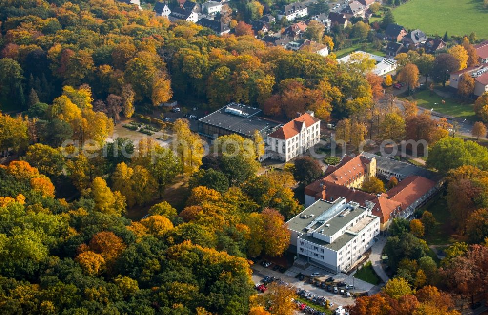 Aerial image Hamm - Hospital grounds of the rehabilitation center in Hamm in the state North Rhine-Westphalia