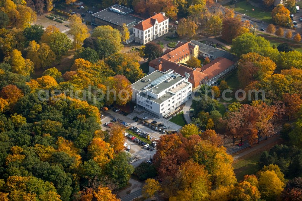 Aerial photograph Hamm - Hospital grounds of the rehabilitation center in Hamm in the state North Rhine-Westphalia