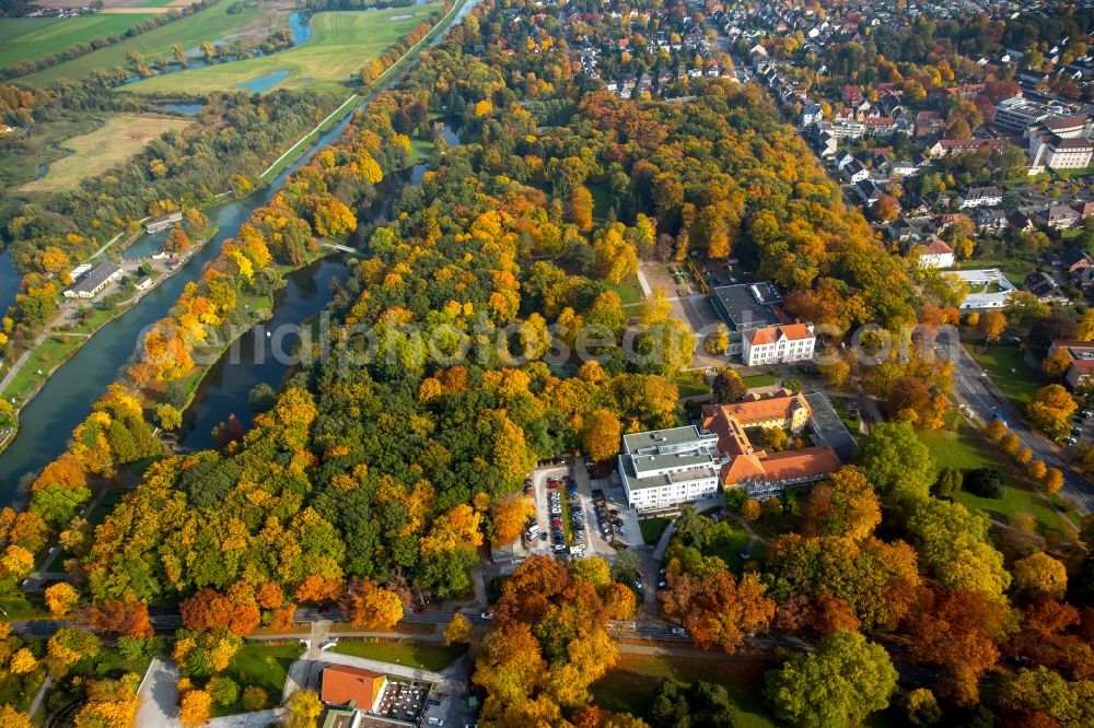 Hamm from above - Hospital grounds of the rehabilitation center in Hamm in the state North Rhine-Westphalia