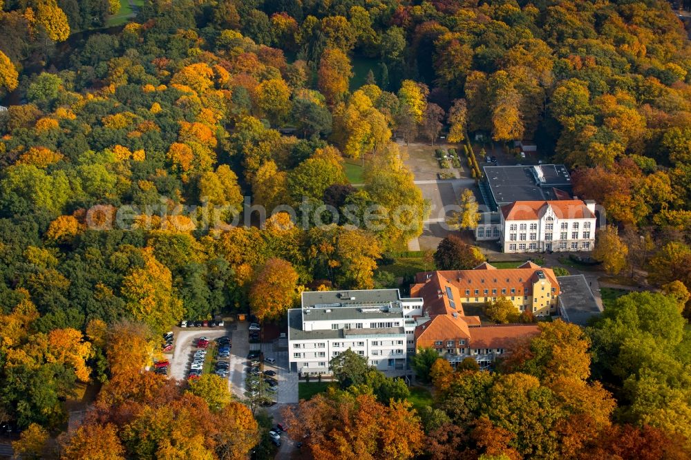 Hamm from the bird's eye view: Hospital grounds of the rehabilitation center in Hamm in the state North Rhine-Westphalia