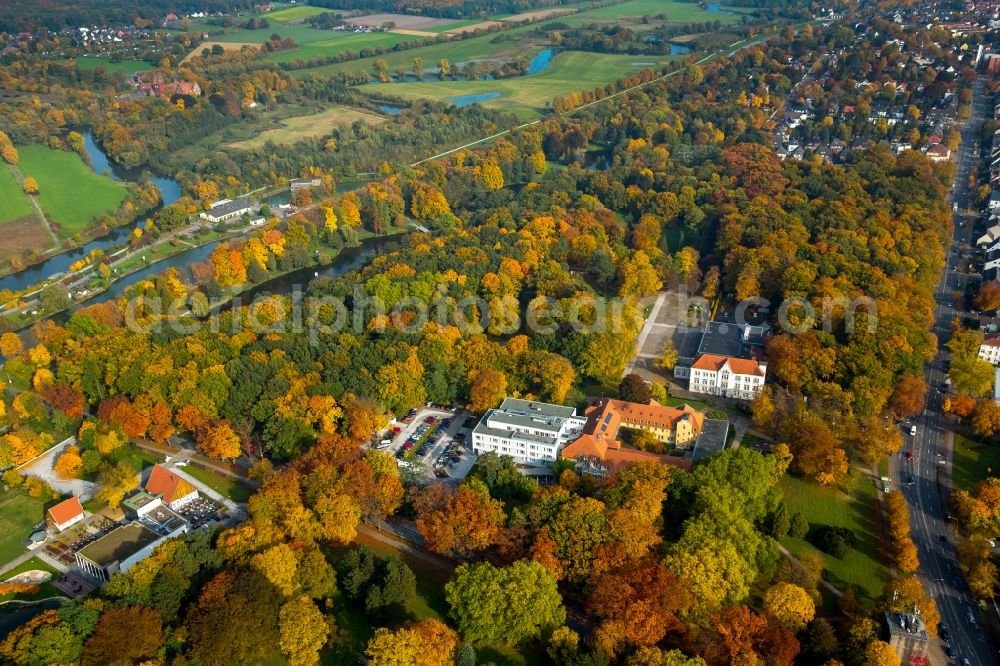 Aerial photograph Hamm - Hospital grounds of the rehabilitation center in Hamm in the state North Rhine-Westphalia