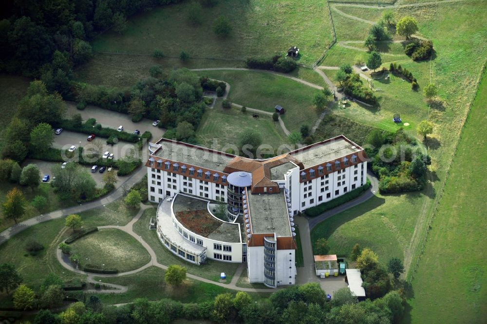 Aerial photograph Sülzhayn - Hospital grounds of the rehabilitation center KMG Rehabilitationszentrum Am Haidberg in Suelzhayn in the state Thuringia, Germany