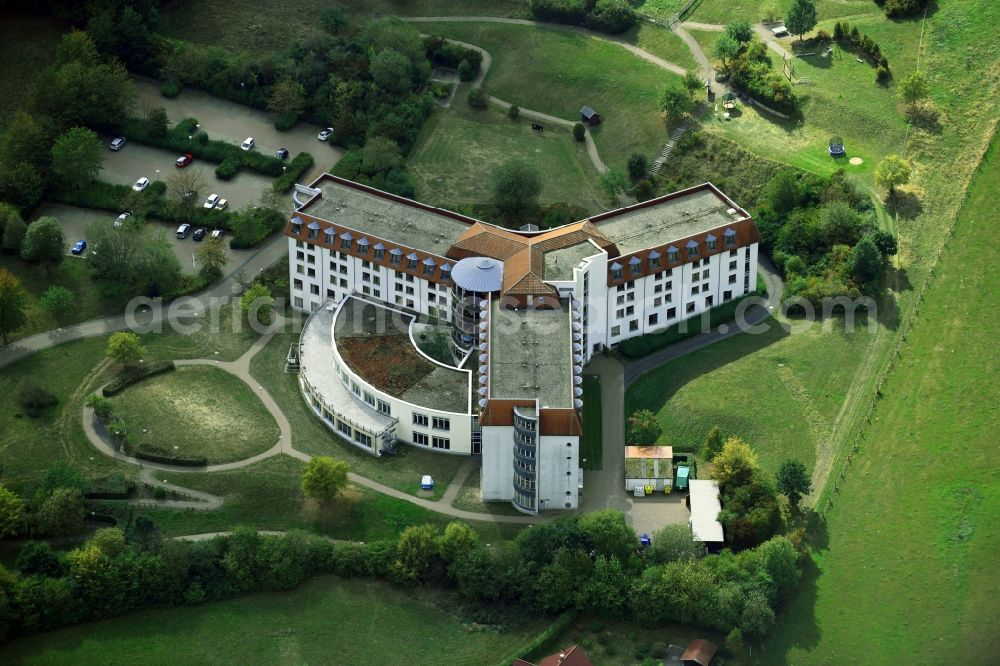 Sülzhayn from above - Hospital grounds of the rehabilitation center KMG Rehabilitationszentrum Am Haidberg in Suelzhayn in the state Thuringia, Germany