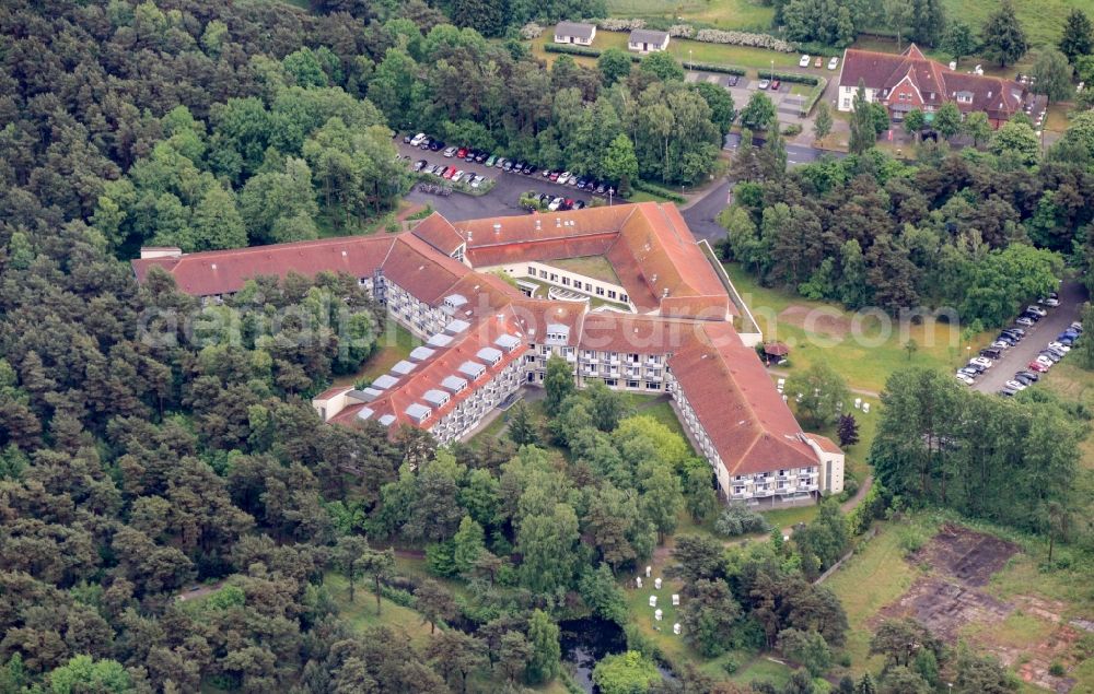 Prerow from above - Hospital grounds of the rehabilitation center in Prerow in the state Mecklenburg - Western Pomerania, Germany